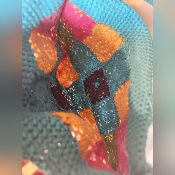 Colourful crochet woven shoulder / hand bag purse - Picture 5 of 5
